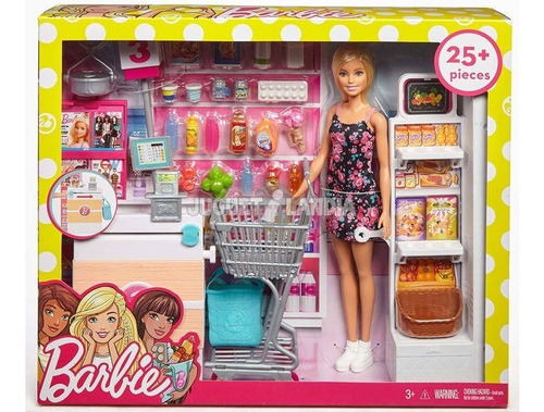 Muñeca Barbie Set Vamos De Compra Al Supermercado 25 Piezas