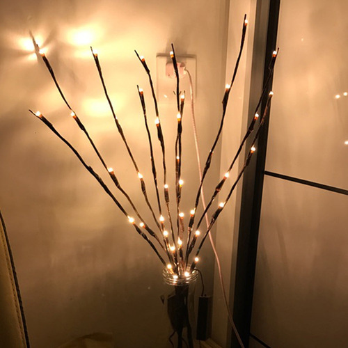 Lámpara Led En Forma De Rama Con Forma De S, Diseño Floral,