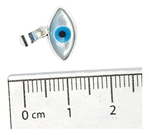 Imagen 3 de 5 de Dije Plata Ojo De Horus Con Nacar 13mm