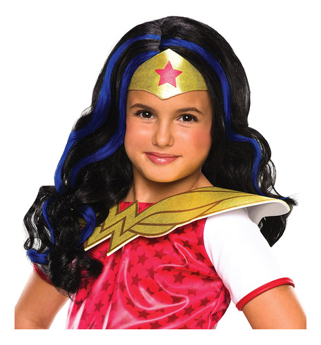 Rubies Costume Girls Dc Super Hero Wonder Woman Wig Negro/az