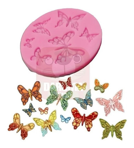 Imagen 1 de 8 de Molde Silicona 6 Mariposas Varios Tamaños Fondant Porcelana