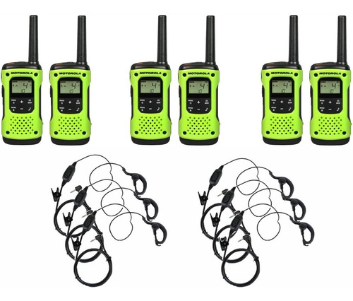 Motorola T600 - Paquete De 6 Radios Bidireccionales Con A