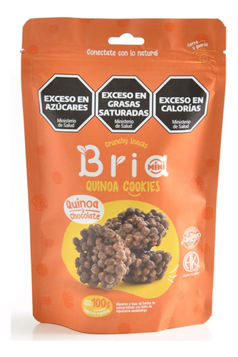 Mini Snack De Quinoa Y Chocolate Bria 100 Grs Vegano X 8u