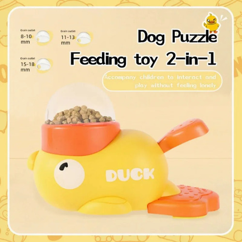 Comedero De Juguetes Para Mascotas Hands-on Duck, Diseño Eco