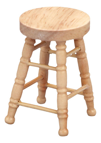 5 Taburete De Madera Para Casa De Muñecas, Marrón Claro