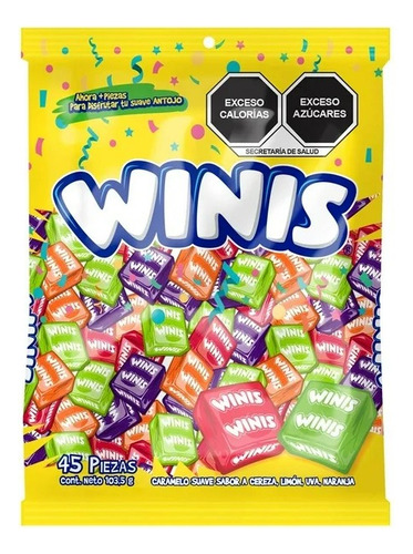 7 Pza Caramelo Suave Winis Originales 103.5 G