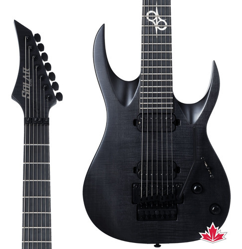 Guitarra Solar Floyd Rose Flame Black A1.7frfb de 7 cuerdas