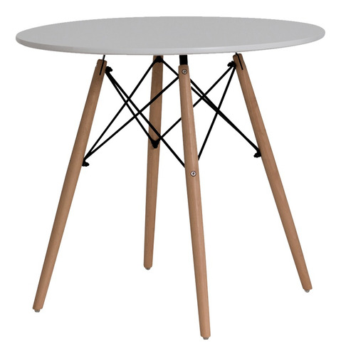 Mesa De Jantar Redonda Eames Eiffel 110cm 6 Lugares Cor da tampa Mesa Redonda Jantar Eames Eiffel Branco