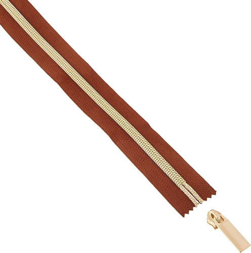 Sallie Tomate By The Yard Tape Dientes #5 Zipper, Café...