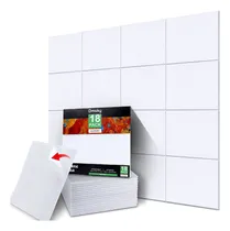 Comprar Paquete De 18 Paneles Acústicos Blancos De 12 X 12 X 0.4 Pulgadas, Paneles De Pared Insonorizados Para Decoración De Pared, Panel De Absorción De Sonido, Paneles De Tratamiento Acústico Para Estudio