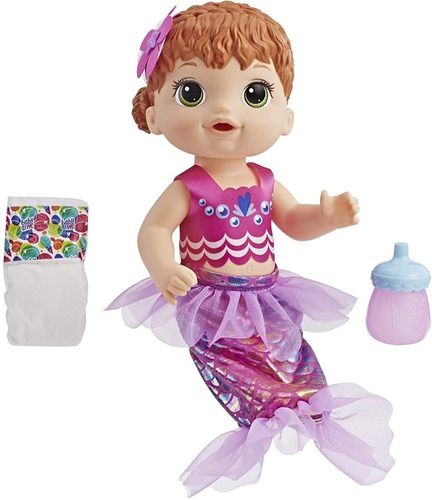 Muñeca Mi Linda Sirena Baby Alive Accesorios Color Brillante Color Azul