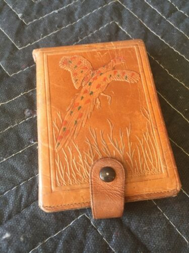 Vintage Leather Wallet Mens Pheasant Multitone Calf Very Uue