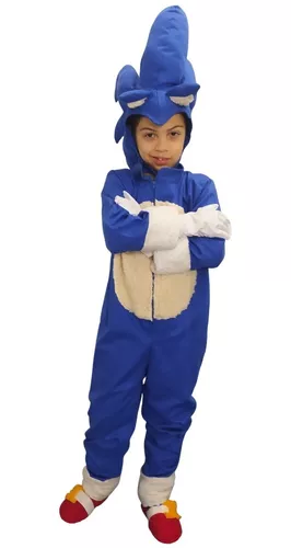Fantasia Infantil Super Sonic Completa Menino Criança Luxo