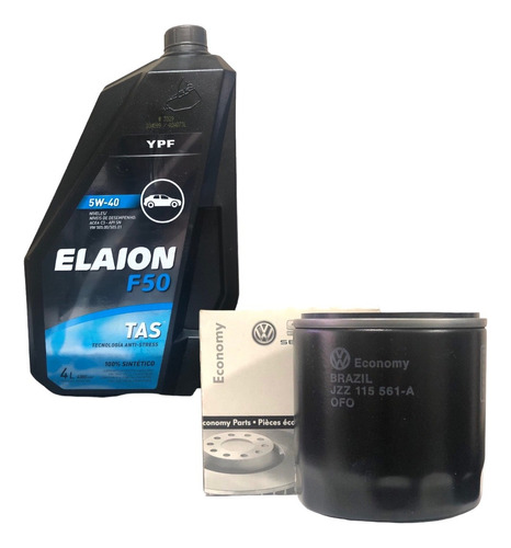 Kit Filtro Aceite Volkswagen Cross Fox + Aceite 5w40 Elaion