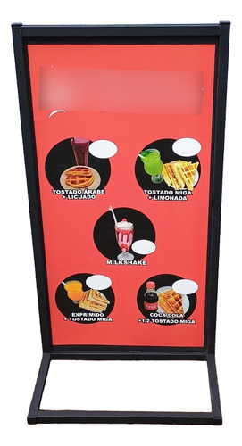 Cartel De Pie Pesado Mini Innograf - 1,10mts X 56cm Negro