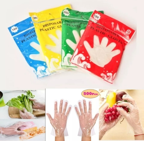 Guantes Plástico Desechables Para Manipular Alimentos 500pcs