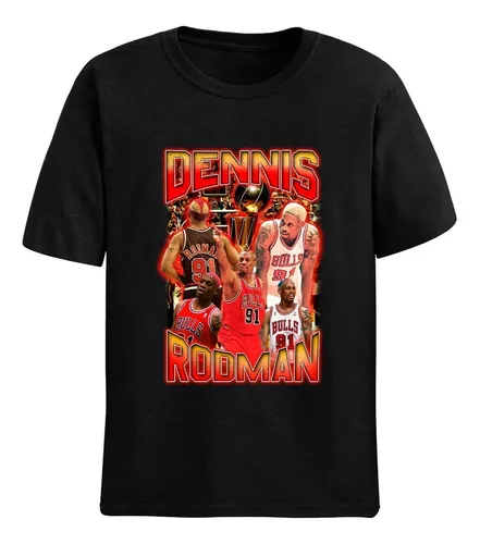 Camiseta B sica Unissex Dennis Rodman Nba Bulls Pistons