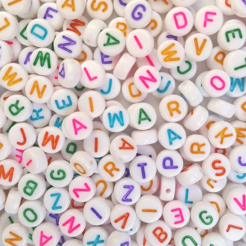 Cuentas Con Letras Para Pulseras-macramé-bijou. 500 Uni. C04
