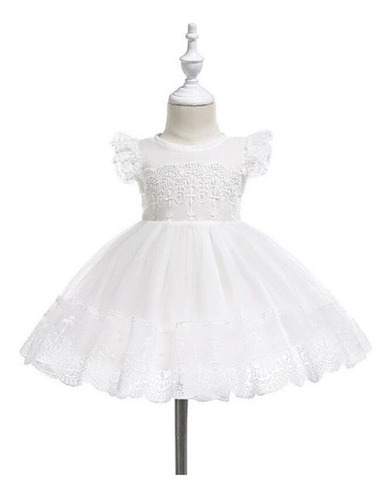 Vestido Branco P/ Bebês Com Touca P/ Batizados Ou Reveillon