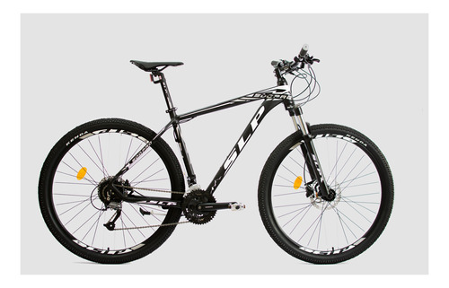 Mountain bike SLP 500 pro R29 18 27v frenos de disco hidráulico cambios Shimano Altus color negro/blanco/gris con pie de apoyo  