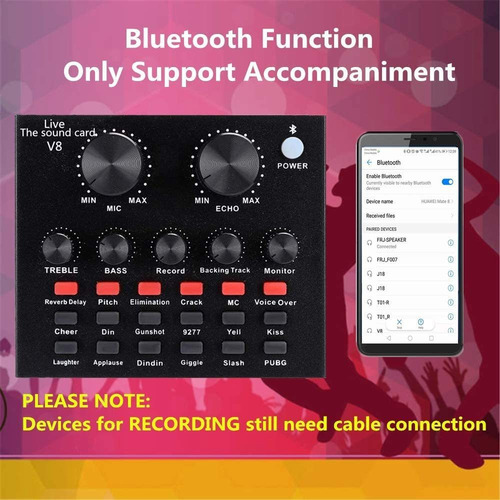 Mini Mezclador De Sonido Bluetooth Para Transmisión En Vivo