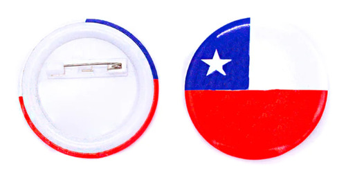 30 Chapitas Pin Con Bandera De Chile Fiestas Patrias