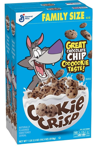 Cookie Crisp Cereal, Galleta De Chispas Chocolate 2 Bolsas