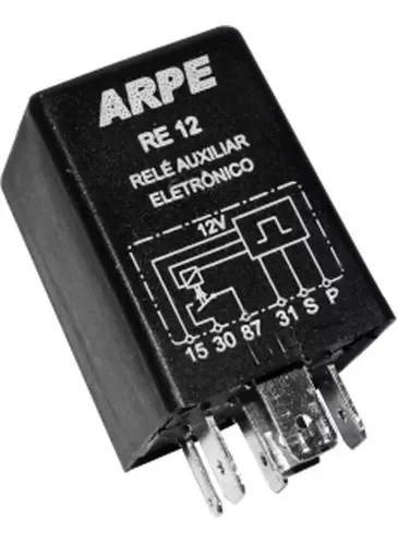 1 Rele Auxiliar Eletrônico Ligação Um Toque 12v 40a 6 Pinos