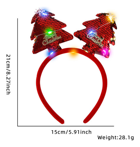 Qk 12pcs Navidad Diademas Con Luces Led Alce