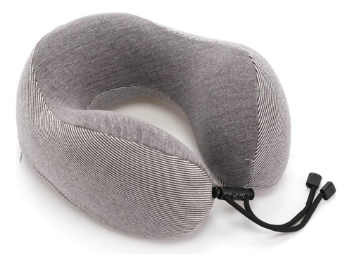 Almohada De Viaje Rayada La Chapelle Viscoelastico Lavable Gris Oscuro Rayas