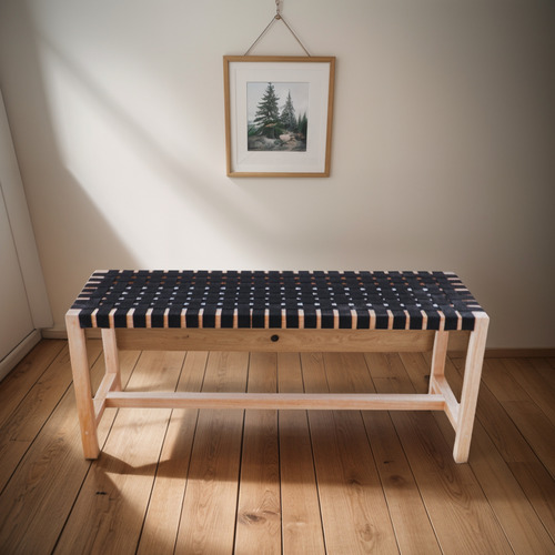 Banco Madera Paraiso Trenzado Pie De Cama Fabrica Minimal