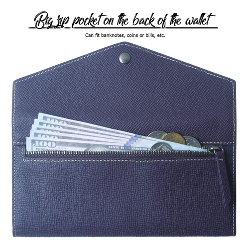 Borgasets Cartera Para Mujer De Piel Rfid Ultrafina, Cartera
