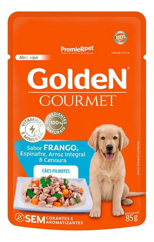 Sachê Golden Gourmet Para Cães Filhotes Sabor Frango 85g