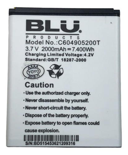 Batería Blu Dash 4.5 (d310) C604905200t