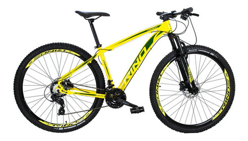 Bicicleta Rino Everest 21v Shimano 2.1 Mega Range Hidraulico Cor Amarelo Neon Tamanho do quadro 21