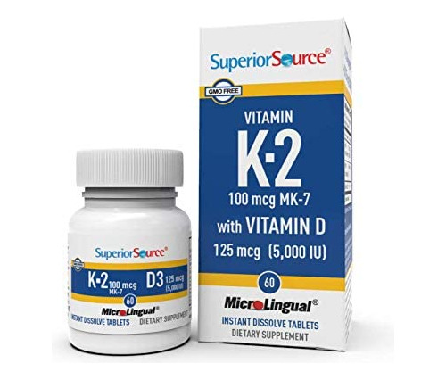 Fuente Superior K2 (mk-7) 100 Mcg, Con D3 (5000 Iu) T23w5