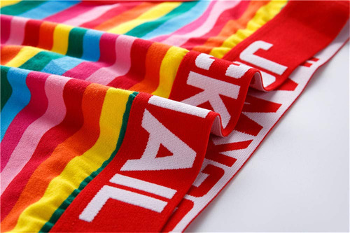 Calzoncillos Jockmail De Algodón Con Rayas Arcoíris Para Hom
