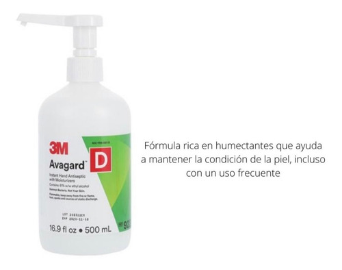 Imagen 2 de 4 de 3m Avagard D Antiséptico De Manos Con Humectantes Oferta