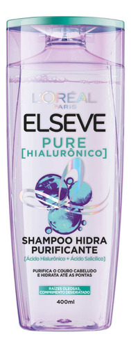  Shampoo Hidra Purificante Pure Hialurônico 400ml Elseve L'Oréal Paris