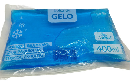Bolsa De Gelo Artificial Flexível 400ml Azul