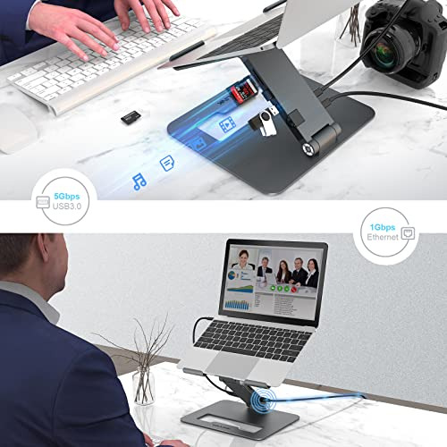 Soporte Portátil Ajustable Wavlink Con Usb C Dock