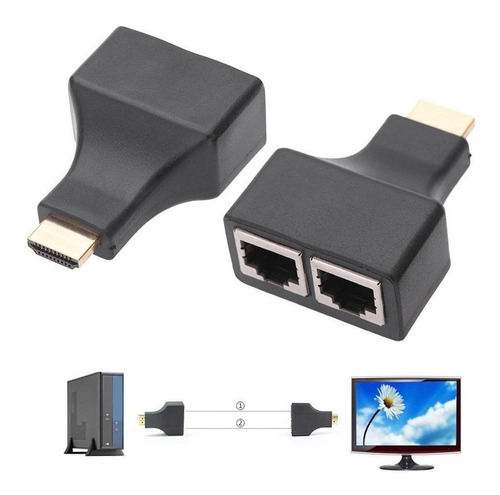 Extensor Alargue Prolongador Hdmi Rj45 Full Hd 1080p 30mts