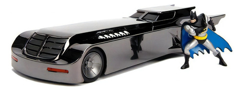 Batmobile With Batman Serie Animada Cromado 1:24 Jada Toys