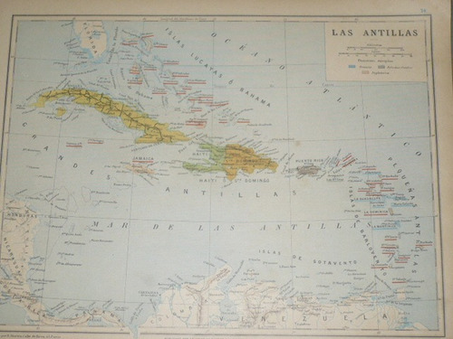 Mapa Antiguo De Las Antillas