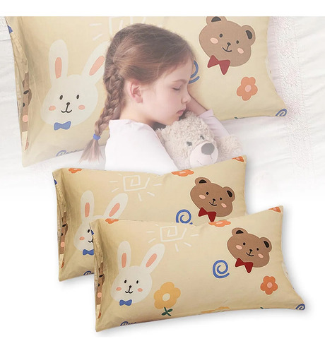 2 Fundas De Almohada Protectoras De Algodón Para Niños