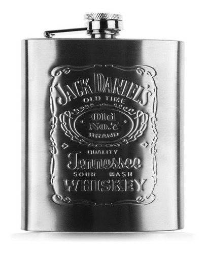 Licorera Whiskera Acero Jack Daniels Bourbon 7 Onzas 200ml