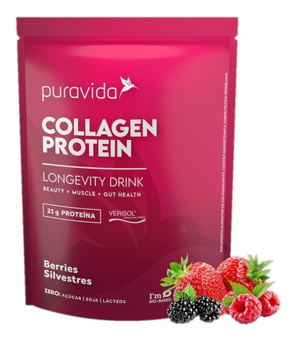 Collagen Protein Berries Silvestres + Verisol 450g Puravida