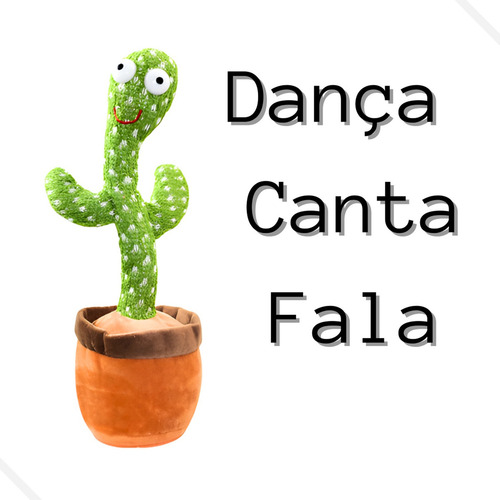Cacto Dançante E Falante Toca Música Repete A Fala Brinquedo