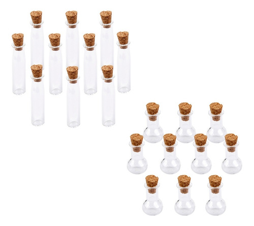 . 20pcs Mini Botella De Cristal Forma Tubo Bombilla Wish Y