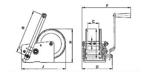 Malacate Manual Con Cinta + Gancho Para 600lb (270kg)